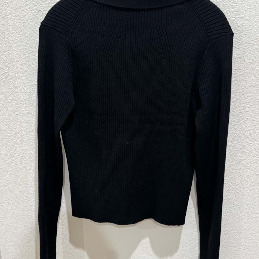 All Saints Black Ribbed Cardigan - Picture 2 of 5